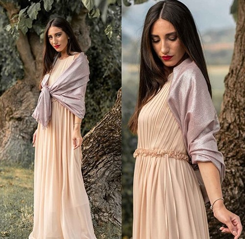 Stola rosa carico - carico, scialle